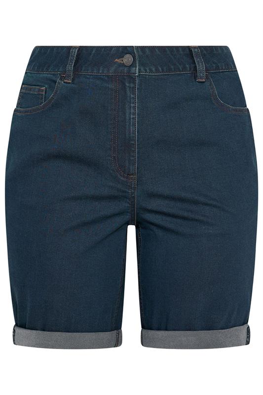EVANS Plus Size Curve Fit Indigo Blue Denim Shorts | Evans 5