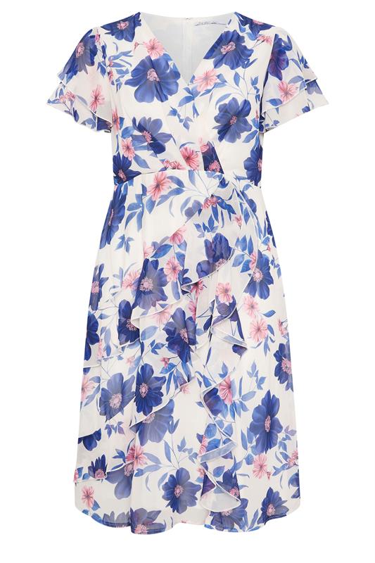 YOURS LONDON Plus Size White Floral Ruffle Maxi Dress | Yours Clothing 5
