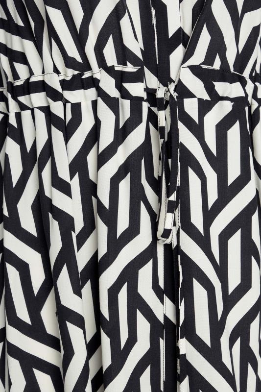 M&Co Black & White Geometric Print Tie Waist Tunic Shirt | M&Co 5