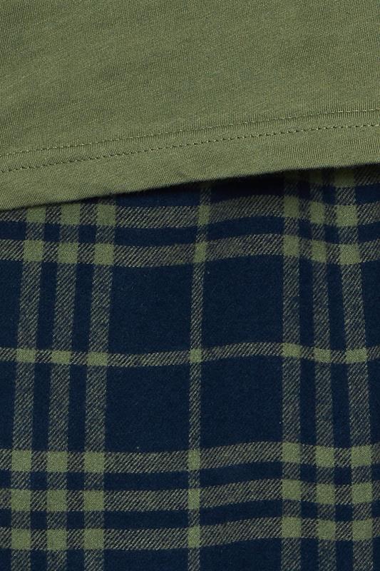 BadRhino Big & Tall Khaki Green Check Pyjama Set | BadRhino 5