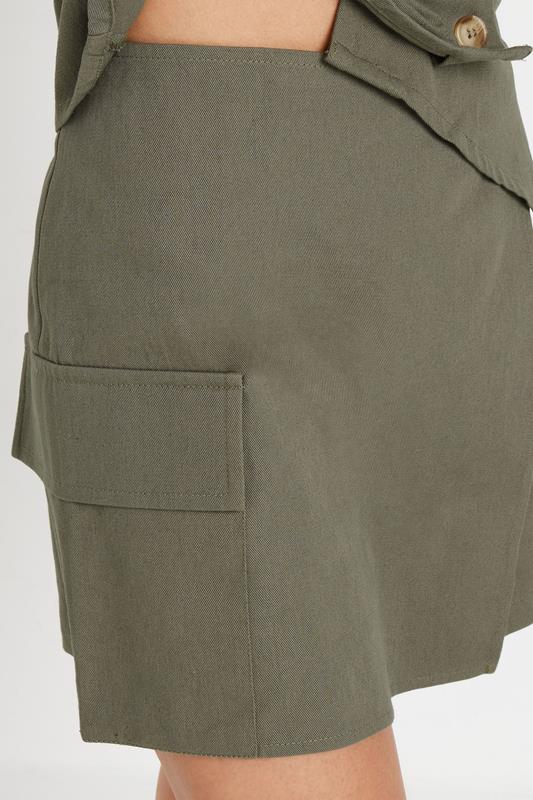 PixieGirl Petite Women's Khaki Green Cotton Cargo Pocket Skort | PixieGirl 6