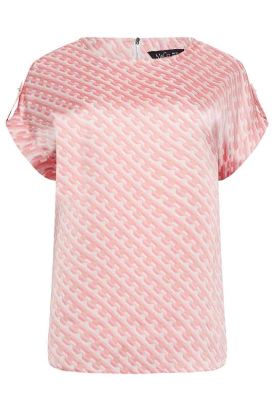 M&Co Pink Geometric Print Blouse | M&Co 6