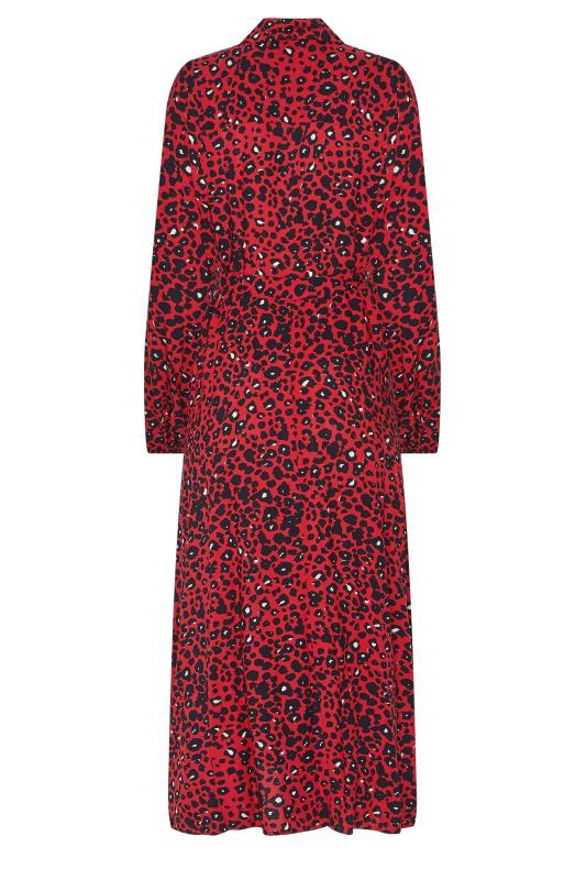 M&Co Red Leopard Print Midaxi Shirt Dress | M&Co 7