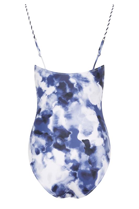 LTS Tall Women's Blue Abstract Twist Strap Swimsuit | Long Tall Sally 6