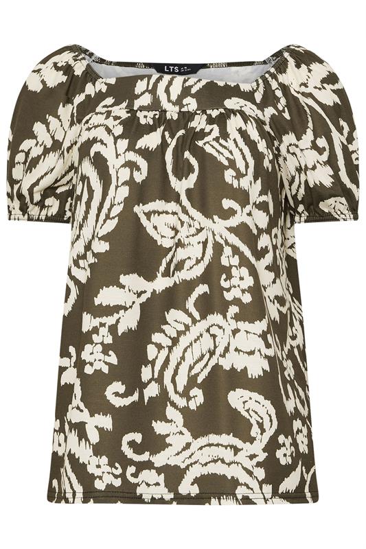 LTS Tall Green Paisley Square Neck Top | Long Tall Sally 5