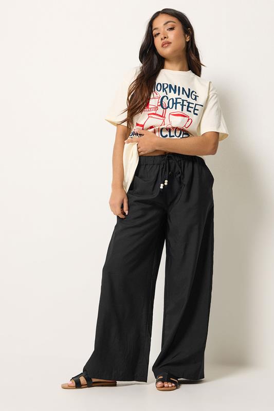 PixieGirl Petite Black Beaded Wide Leg Trousers