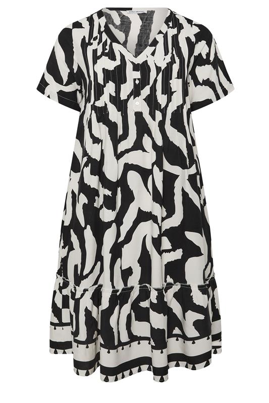 EVANS Plus Size Black Abstract Pintuck Dress | Evans 6