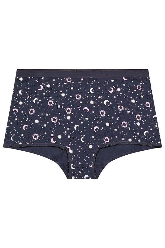 YOURSET 5 PACK Plus Size Navy Blue Celestial Print Shorts | Yours Clothing 7