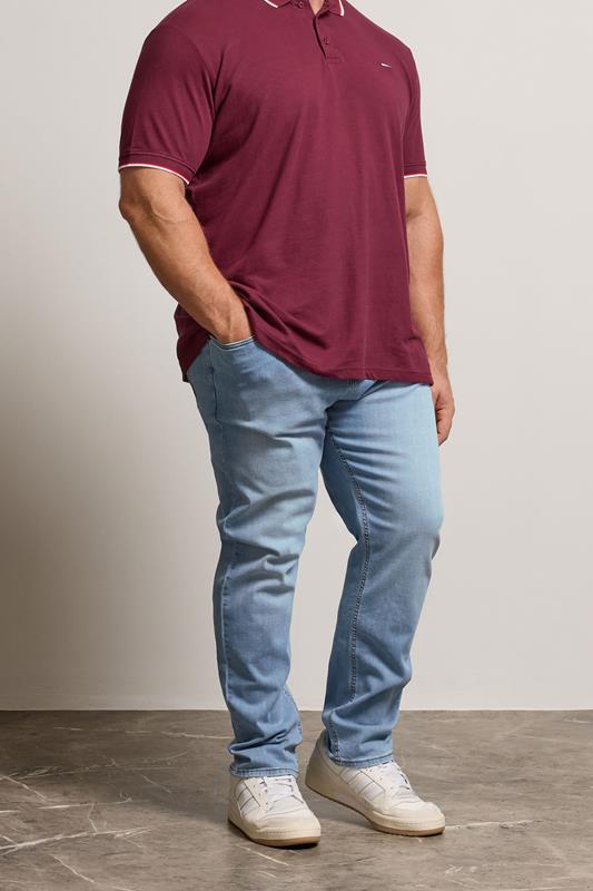 BadRhino Big & Tall Light Blue Straight Leg Stretch Jeans