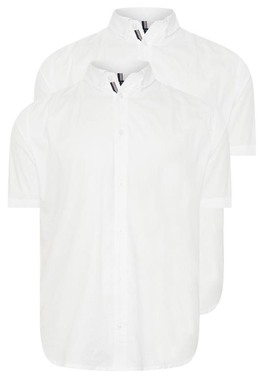 BadRhino Big & Tall 2 PACK White Short Sleeve Poplin Shirts | BadRhino 6