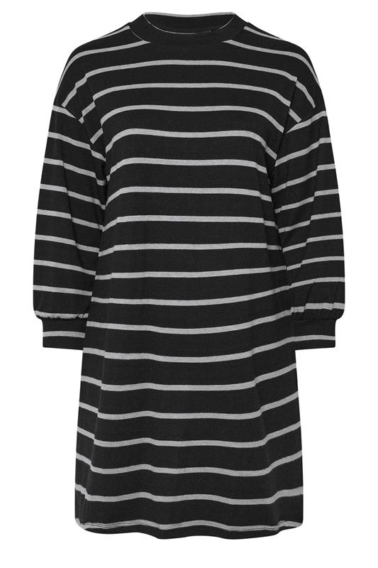 YOURS Plus Size Black & Grey Stripe Jumper Dress | Yours Clothing 5