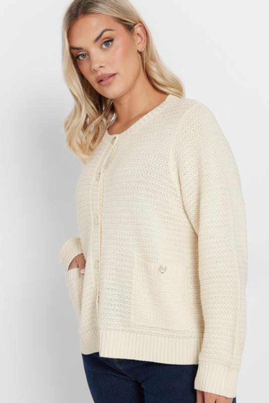 YOURS Plus Size White Button Through Pocket Cardigan | Yours Clothing 6