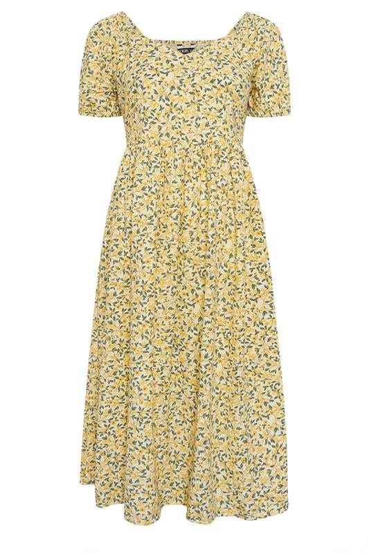 YOURS Plus Size Yellow Lemon Print Maxi Dress | Yours Clothing 6