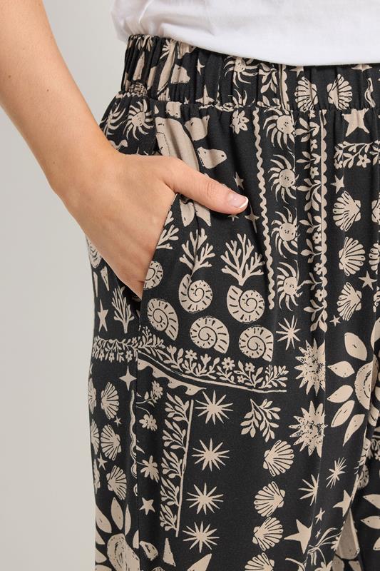 YOURS Plus Size Black Celestial Cropped Balloon Trousers | Yours Clothing 4