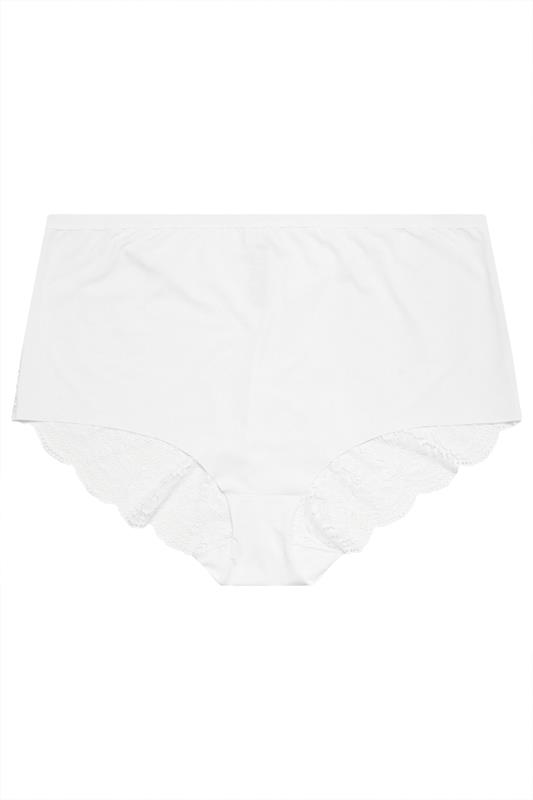 YOURSET 3 PACK Curve Plus Size Blue & White Lace Back High Waisted Knickers | Yours Clothing 9