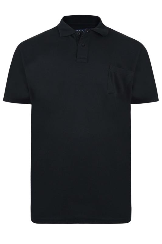 KAM Black Pocket Polo Shirt | BadRhino  1