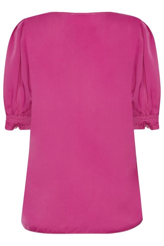 M&Co Dark Pink Frill Front Blouse | M&Co 7
