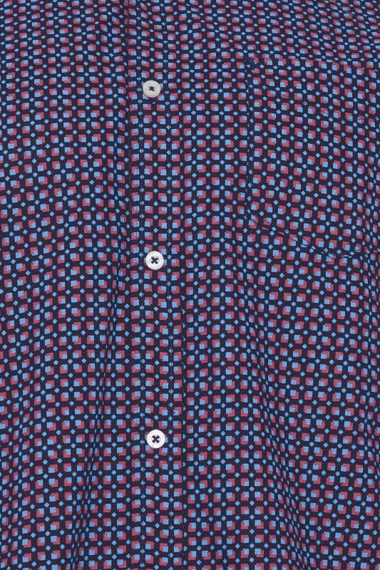 BadRhino Big & Tall Navy Blue Geometric Print Party Shirt | BadRhino 2