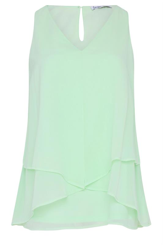 YOURS LONDON Plus Size Mint Green Layered Blouse | Yours Clothing 5