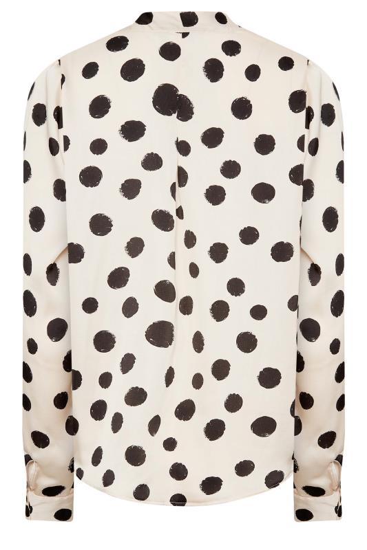 M&Co Ivory White Polka Dot Print Wrap Front Blouse | M&Co 7