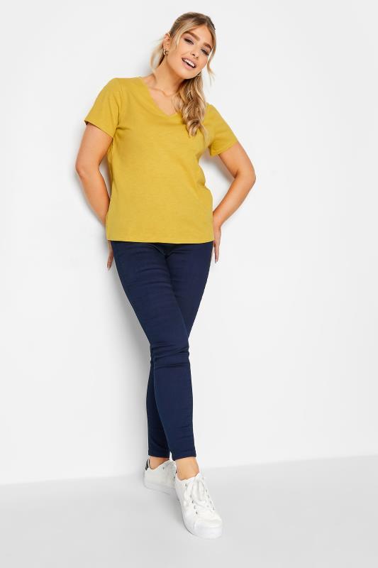 M&Co Yellow V-Neck Cotton T-Shirt | M&Co 2