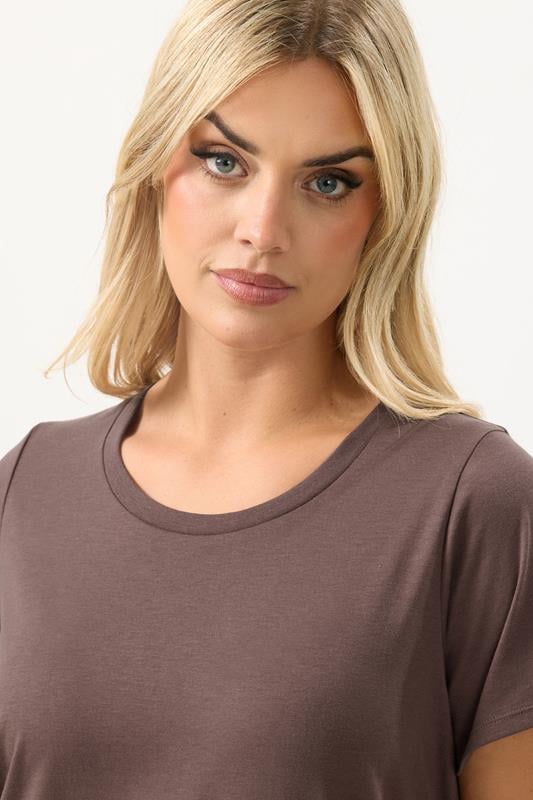 YOURS Plus Size Chocolate Brown Core T-Shirt | Yours Clothing 4