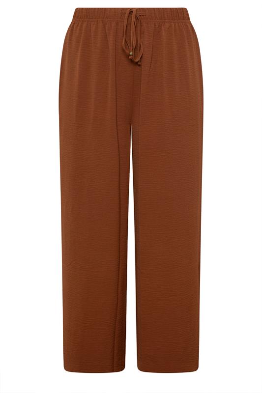 YOURS Plus Size Burnt Orange Wide Leg Trousers | Yours Clothing 5