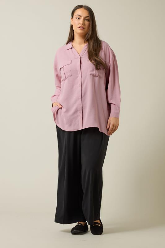 EVANS Plus Size Pink Utility Pocket Shirt | Evans 2