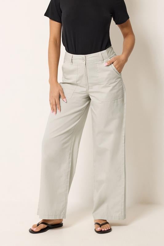  M&Co Petite Natural Brown Wide Leg Cargo Trousers