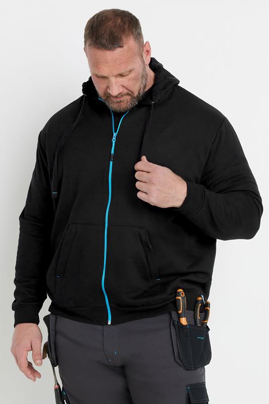 BadRhino Big & Tall Black Workwear Zip Through Hoodie | BadRhino 2