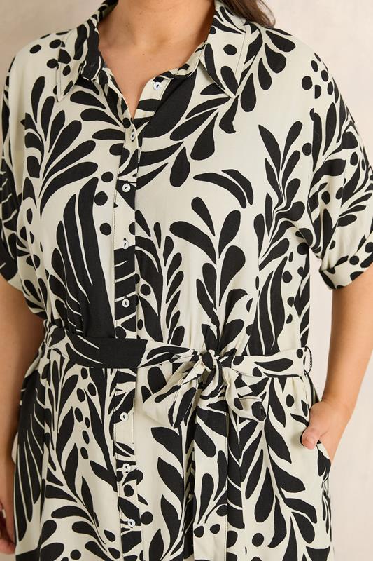 EVANS Plus Size Black Abstract Shirt Dress | Evans 5
