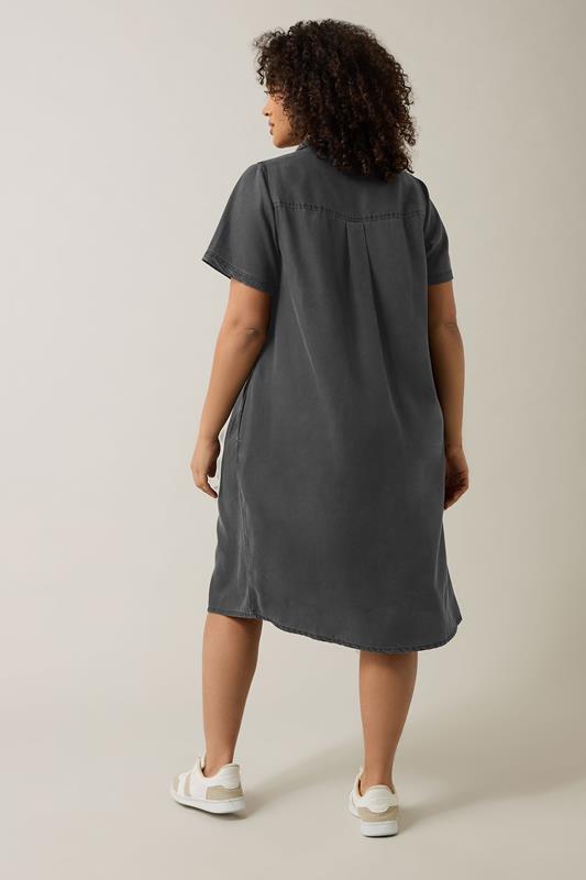 EVANS Plus Size Black Lyocell Denim Dress | Evans  2