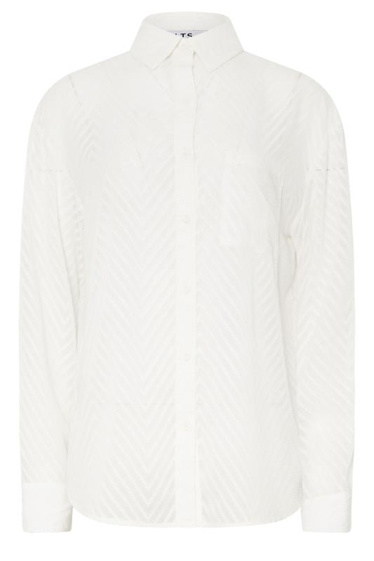 LTS Tall White Shadow Stripe Long Sleeve Shirt | Long Tall Sally 5
