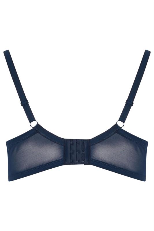 YOURSET 2 PACK Plus Size Navy Blue & White Floral Embroidered Underwired Bras | Yours Clothing 9