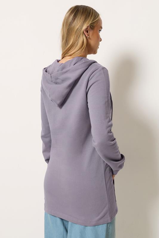 LTS Tall Women's Lilac Purple Cotton Longline Zip Hoodie | Long Tall Sally 2
