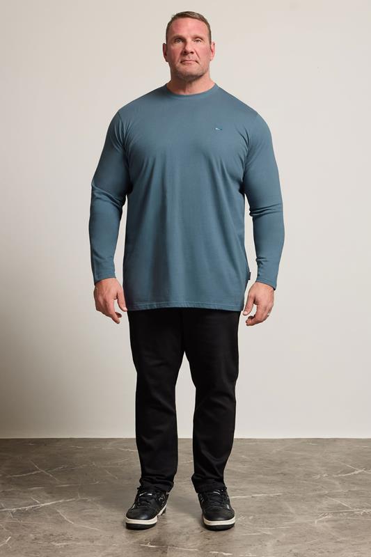 BadRhino Big & Tall Petrol Blue Extra Long Core Long Sleeve T-Shirt | BadRhino 1