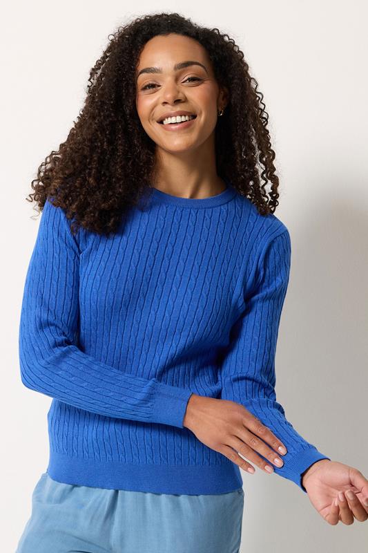  M&Co Blue Cable Knit Jumper