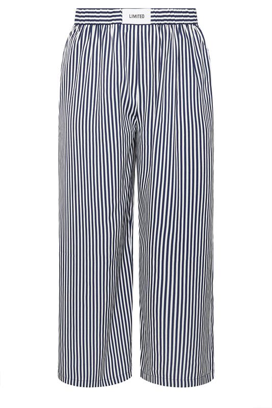 LIMITED COLLECTION Plus Size Navy Blue Stripe Boxer Waist Trousers | Yours Clothing 6