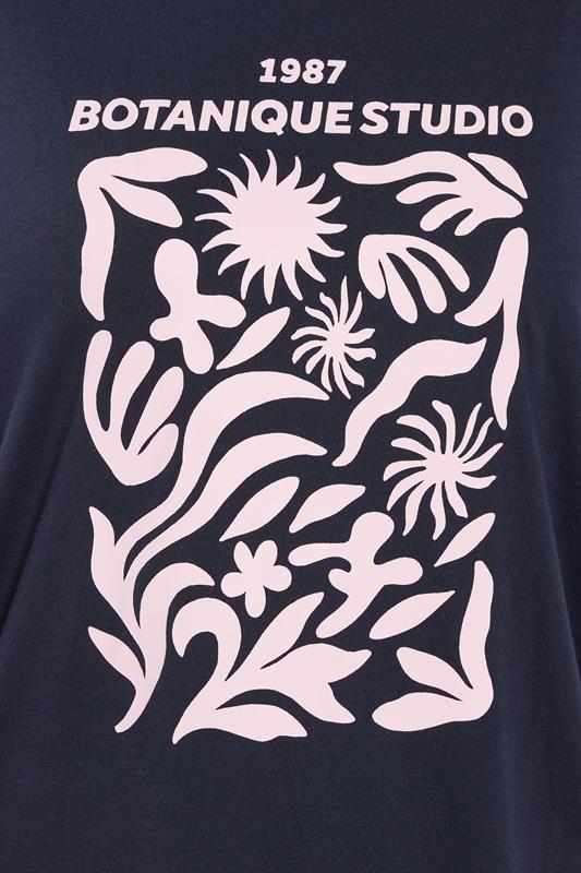 YOURS Plus Size Navy Blue 'Botanique Studios' Graphic T-Shirt | Yours Clothing 4