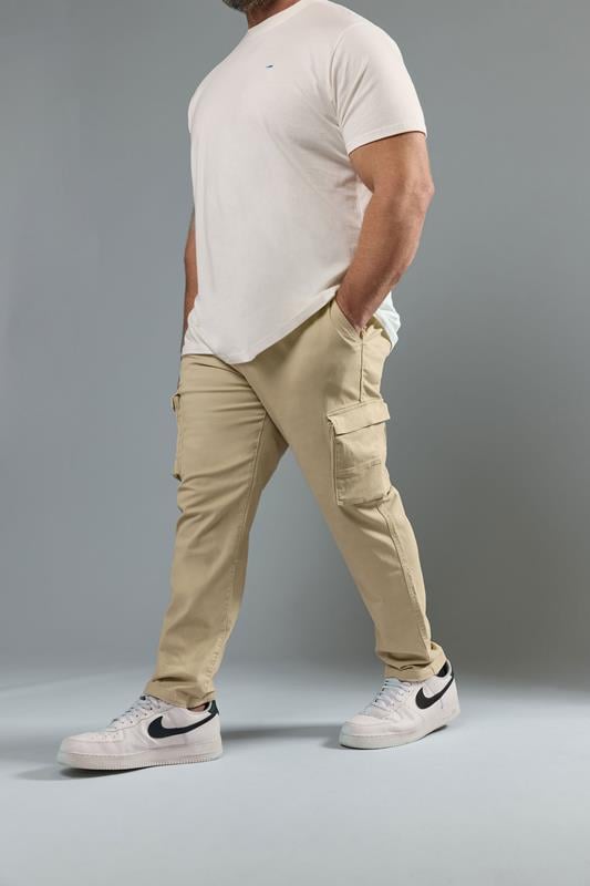 BadRhino Big & Tall Beige Brown Stretch Combat Cargo Trousers