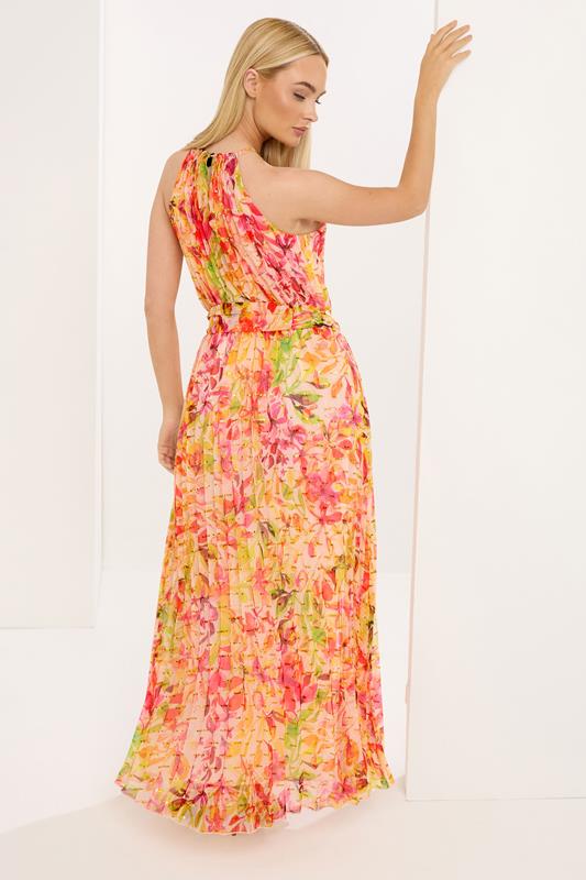 STAR Yellow Floral Metallic Pleated Dress | StarByJM 2