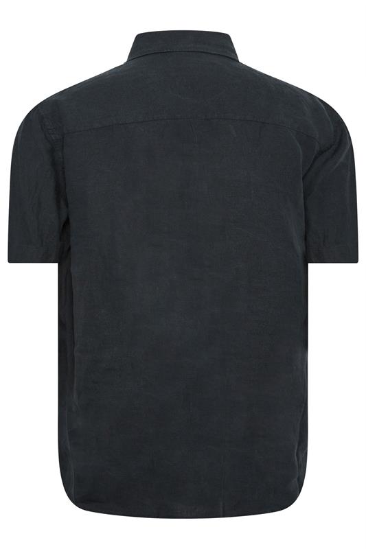 Lyle & Scott Big & Tall Navy Blue Linen Shirt | BadRhino 4
