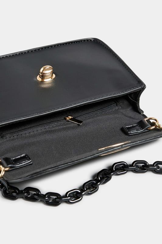 Black Chain Lock Detail Bag | Yours Clothing 5