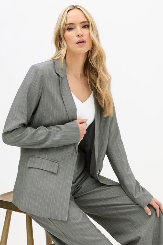LTS PREMIUM Tall Grey Stripe Formal Blazer | Long Tall Sally 1