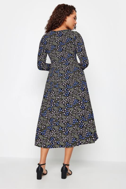 M&Co Petite Black Ditsy Floral Print Midi Dress | M&Co 3