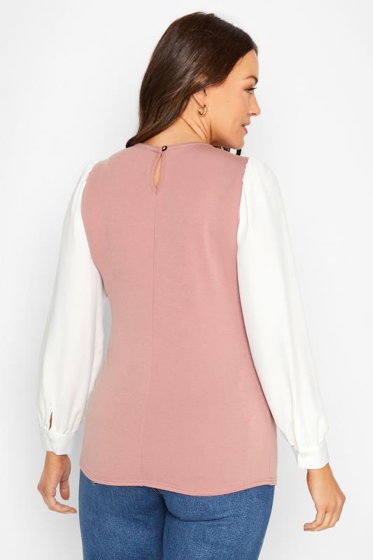 M&Co Pink Contrast Long Sleeve Top | M&Co 3