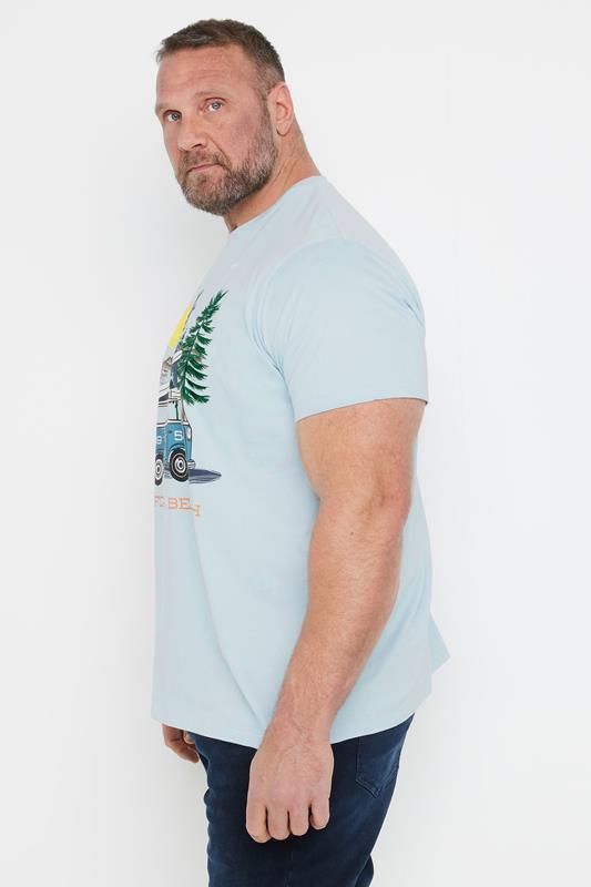 BadRhino Big & Tall Light Blue 'California Beach' Campervan T-Shirt | BadRhino 2