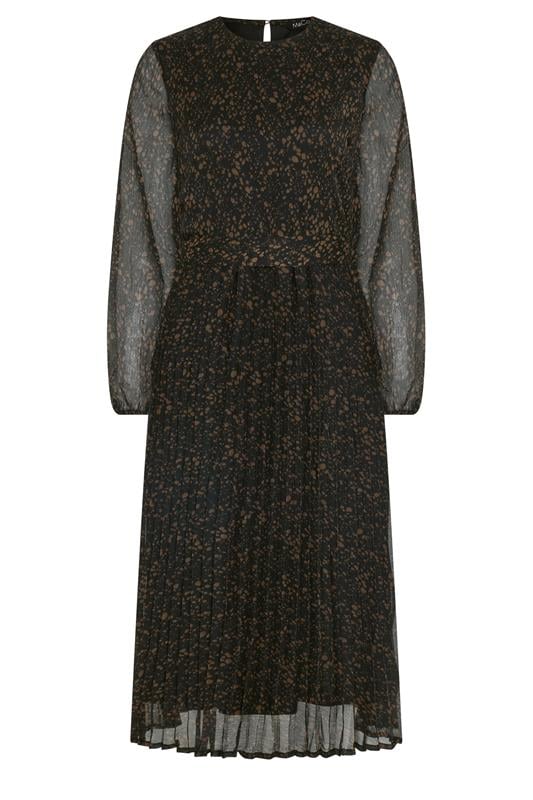 M&Co Women's Black Abstract Spot Pleated Midi Dress | M&Co 5