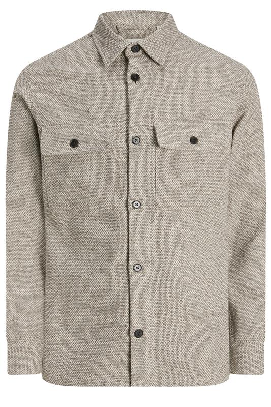 JACK & JONES Big & Tall Brown Woven Check Overshirt | BadRhino 2