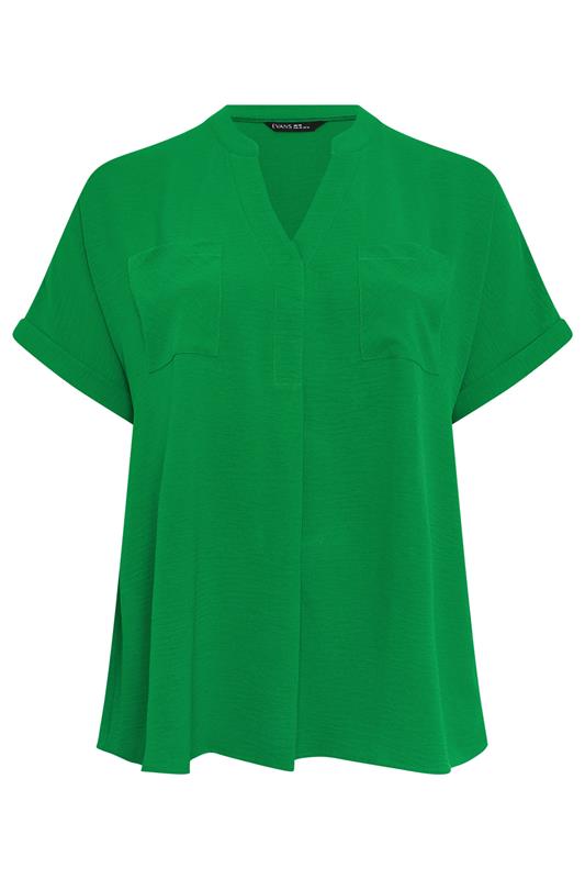 EVANS Plus Size Green Short Sleeve Utility Blouse | Evans  5